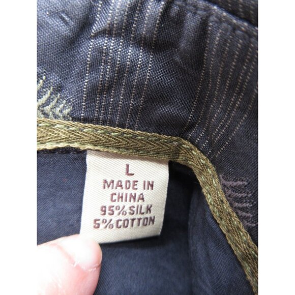 Tommy Bahama Shirt Large Silk Hawaiian Performance Plaid Palm AOP - Picture 10 of 11